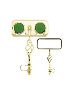 Rectangle Cage Mirror Gold Green Reflectors.